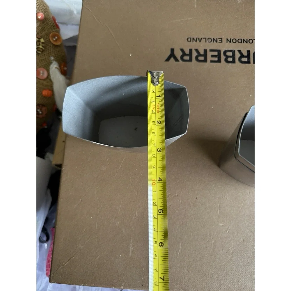 Set of 3 Mini Metal Baking‎ Molds Small Loaf Pans Silver 2x4.5 in